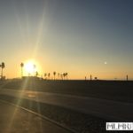 The sunrise on the beach in Long Beach