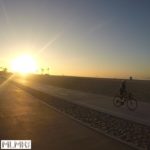 Person Biking along the path in Long Beach