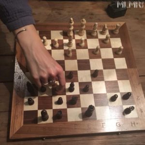 Playing chess at the Scott resort in Scottsdale