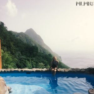 Relaxing by the pool