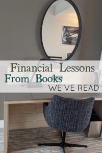 Home office set up with text - Financial Lessons From Books We've Read